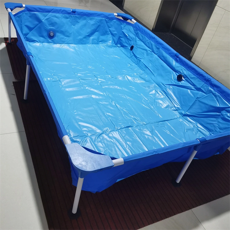 Por encima del suelo al aire libre de metal portátil extraíble enmarcado piscina rectangular para bebés