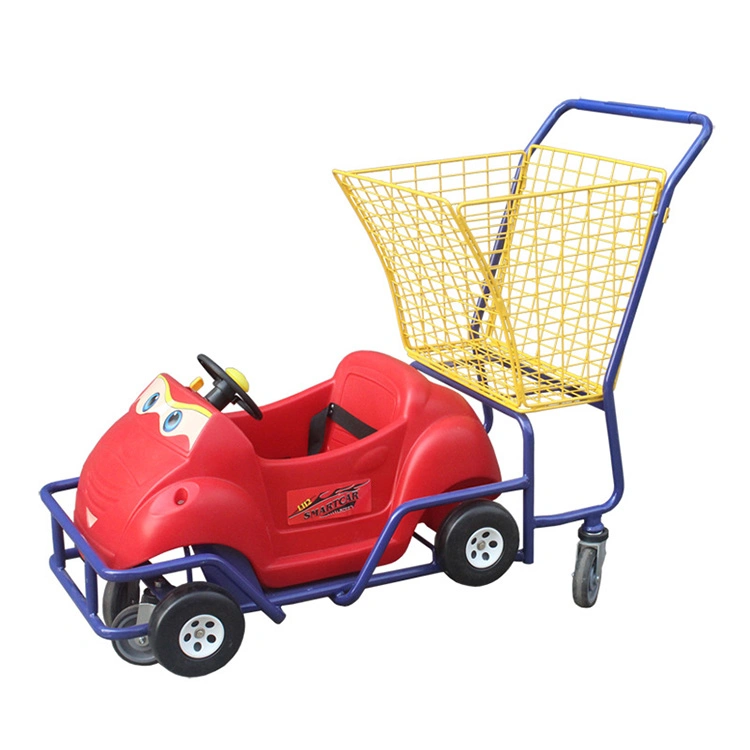 Plastic and Steel Children Shopping Cart for Safety