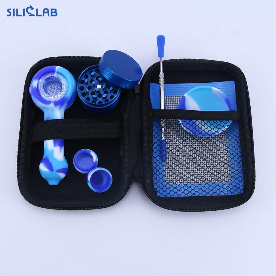 Stoner Travel Smoking Kit Glass Bowl Silicone Tobacco Pipe Set