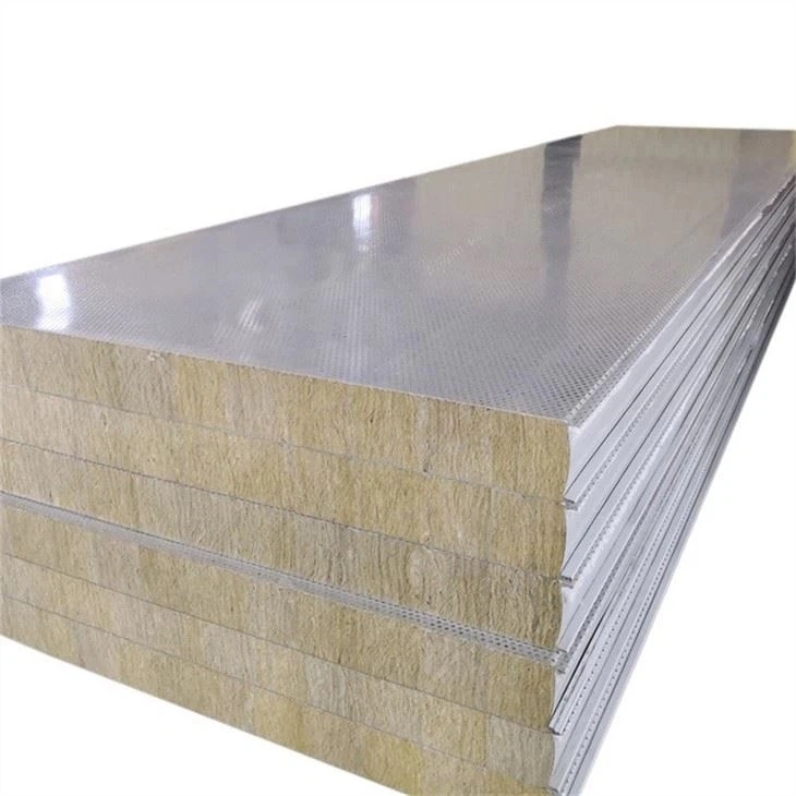 50kgs/M3 Density Recycling Lightweight Rock Mineral Wool Sandwich Board Panels for External Wall