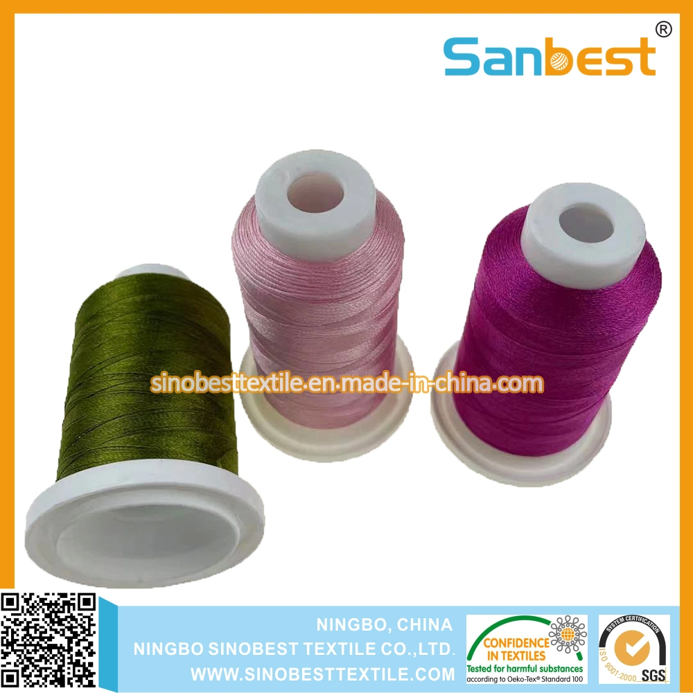 1000m Chinese Factory Rayon Embroidery Thread on Small Reel