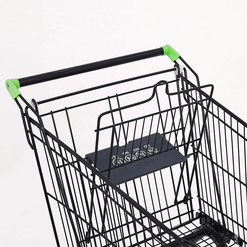 Metal Supermarket Shopping Carts Trolley with 4 Wheels