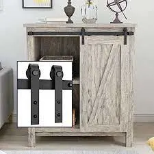 Resistente para trabajo pesado de la puerta del granero de deslizamiento Super kit de hardware de forma suave y silenciosa Simple y fácil de instalar montar 60" panorámico Accesorios puerta