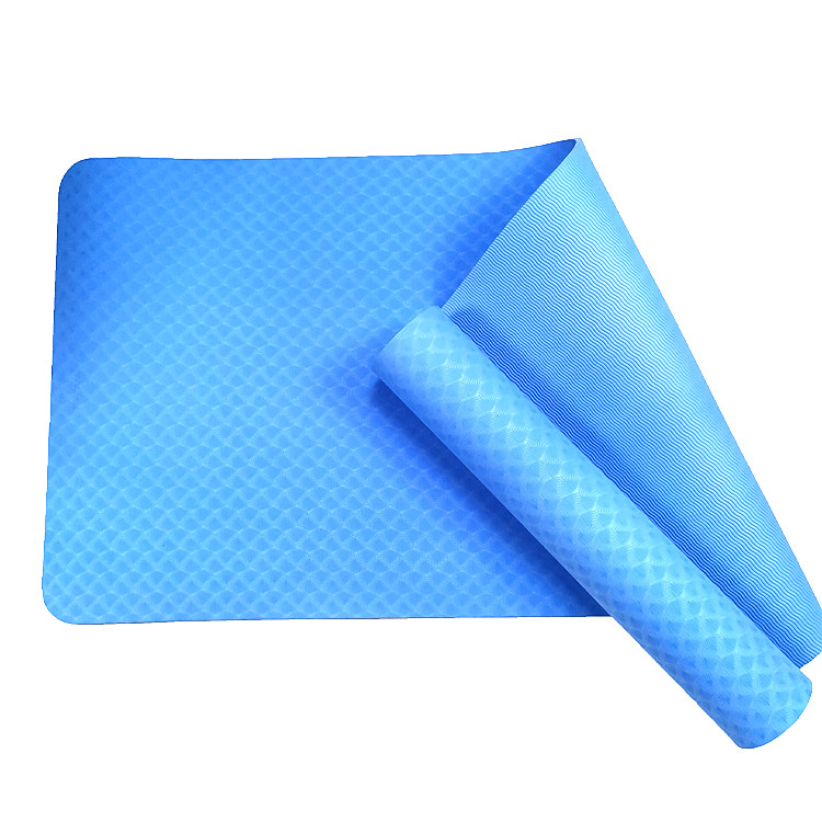 Batas de Yoga al por mayor Personalizar gimnasio Blue fitnesss Anti-Slip lavable Colchoneta de yoga Pilates esterilla de yoga estándar TPE Tamaño del rollo