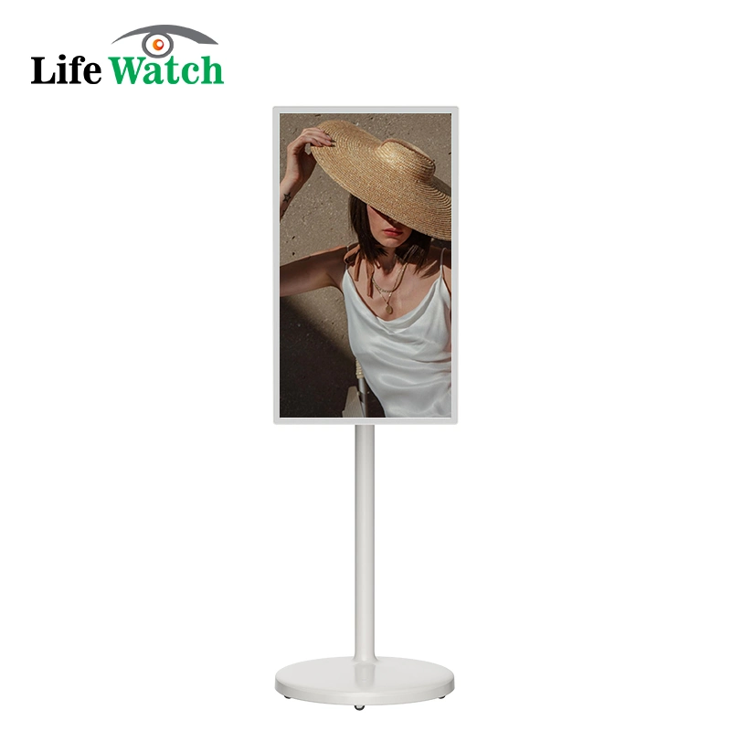 27-Inch Free Stand Mobile Battery Touch LCD Screen Digital Signage Advertising Player Billboard LED Display Signage