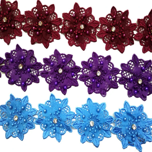 Newest Wholesale/Supplier Colorful Chemical Lace with Beads for Garments&#160;