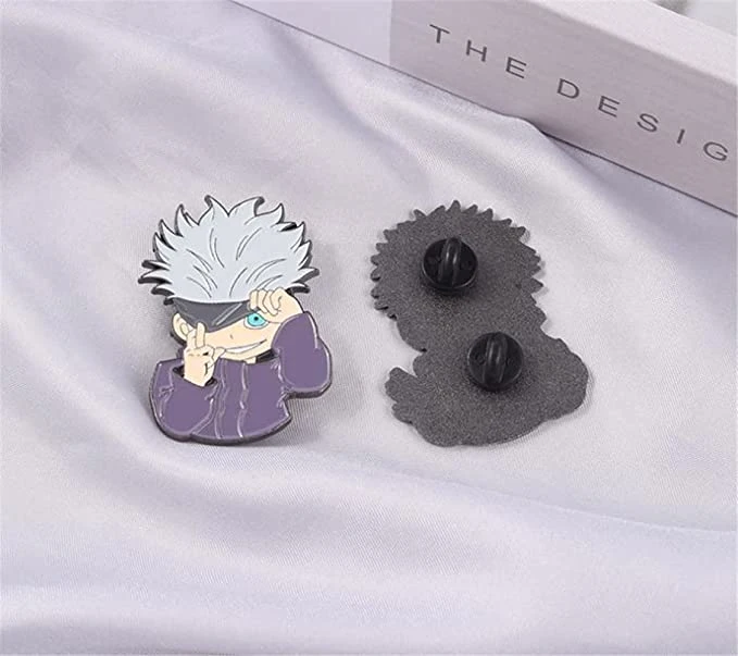 China Manufacturer Hot Sale Fashion Popular Japanese Anime Jujutsu Kaisen Cartoon Zinc Alloy Metal Badge