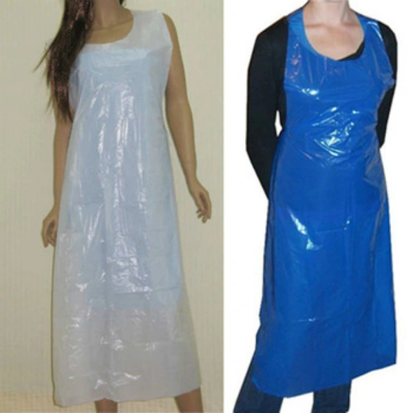 Plastic Apron Disposable Poly Apron Blue/White PE Apron