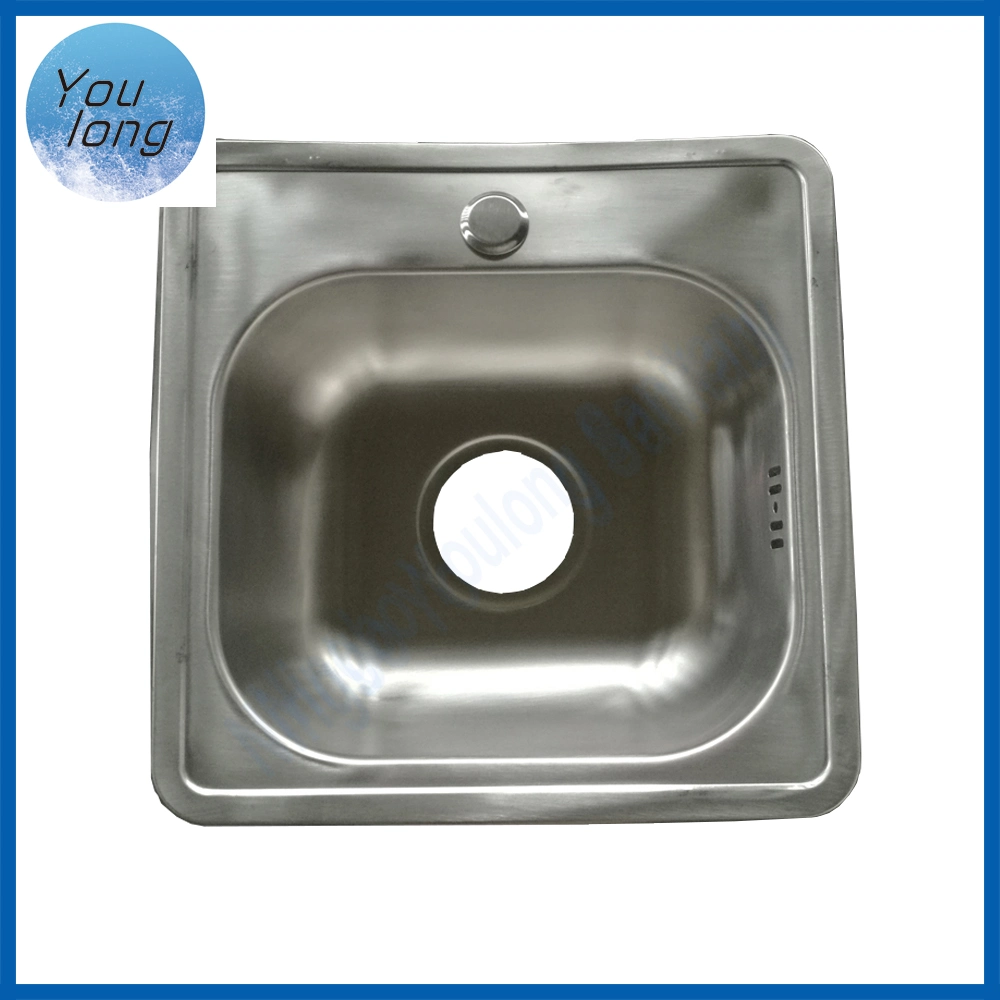 Ss 201 Single Bowl Deep Square Kitchen Sink Top-Mount Ss Sink