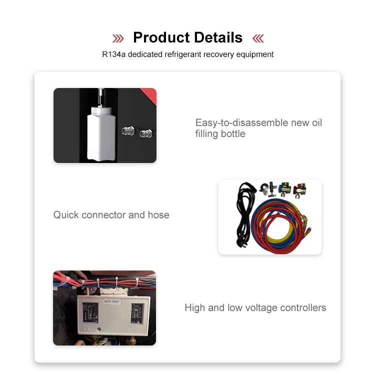 Semi-Automatic A/C Service Machine R134A Dedicated Refrigerant Recovery Equipment