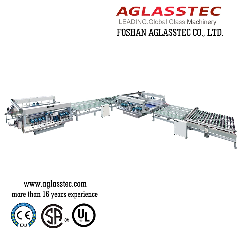 4225 High Efficient Double Edger Processing Automatic Measuring Table / Connect with Glass Washing Machine