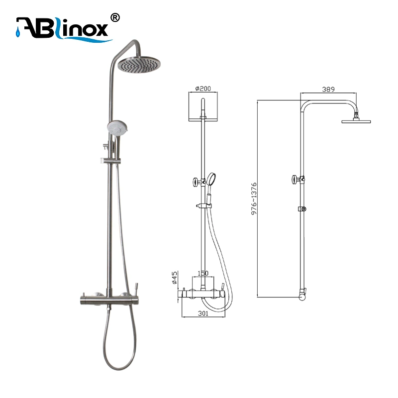 Ablinox Bathroom Stainless Steel SUS 304/316 Factory Wholesale/Supplier Hand Shower