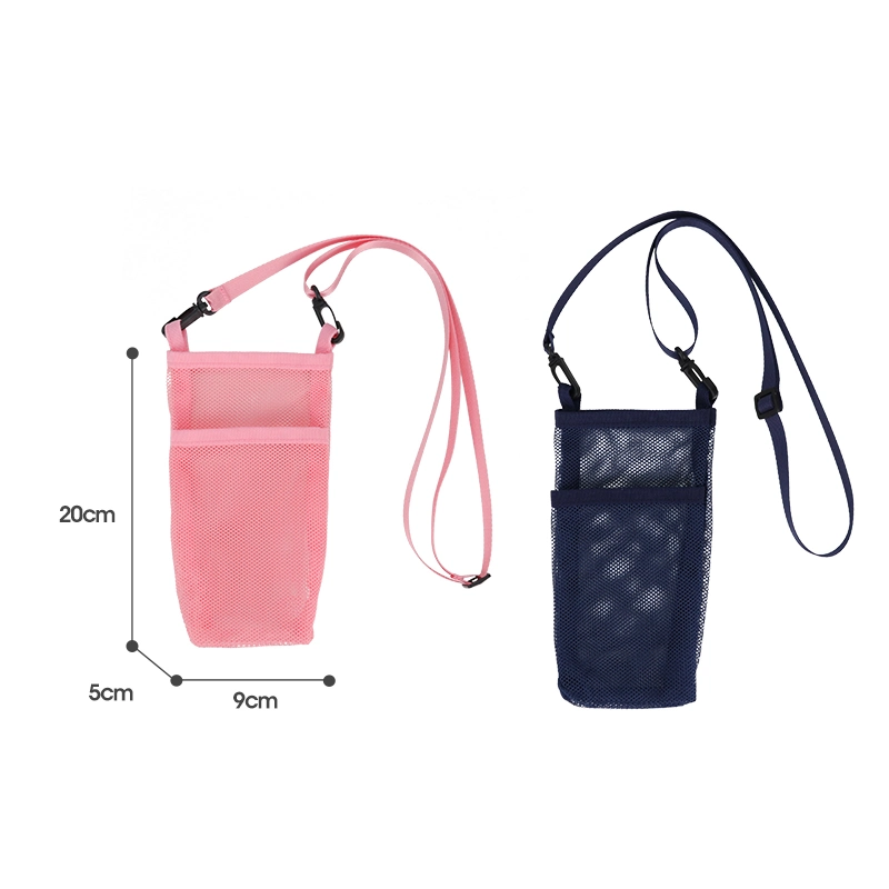 Custom Portable Shoulder Sports Water Bottle Storage Bag with Front Phone Pocket