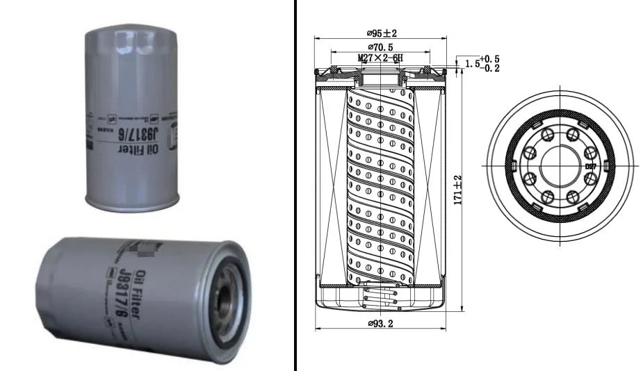 Filtre à huile de protection moteur de haute qualité (certificat E-MARK, ITFA1696, AMECA) pour bus ou camion de marque européenne (RF9317-6).