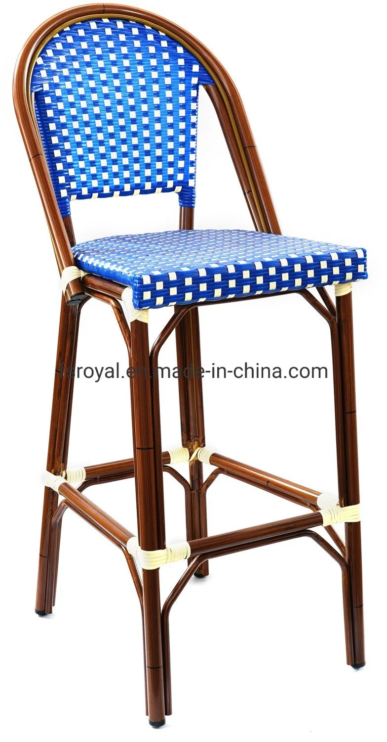 Modern Wholesale Outdoor Garden Patio Dining Room Aluminum Metal Folding Leisure Lounge Table Furniture Plastic Rattan Wicker Height Stool High Back Bar Chair