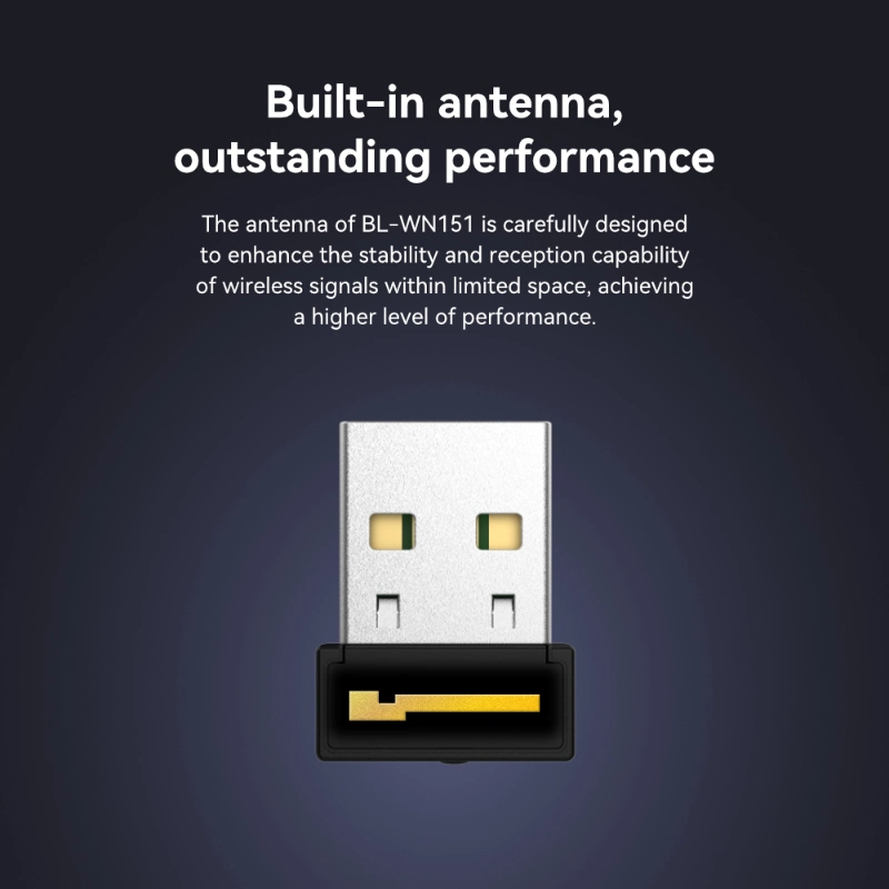 ADAPTADOR inalámbrico LB-LINK BL-WN151 Realtek MediaTek Chipset 150m WiFi Dongle Mini Nano Tamaño Alta Potencia Alta transmisión Certificado CE/FCC/SRRC/KC/Telec