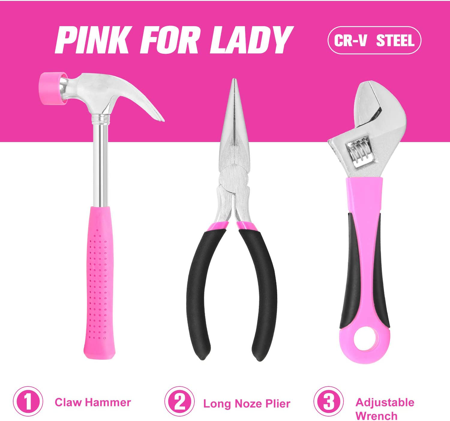 Household Hand Tool Sets /Home Repair Ladies Tool Kit Pink Tool Set Tools and Hardware/Cute Tools Set
