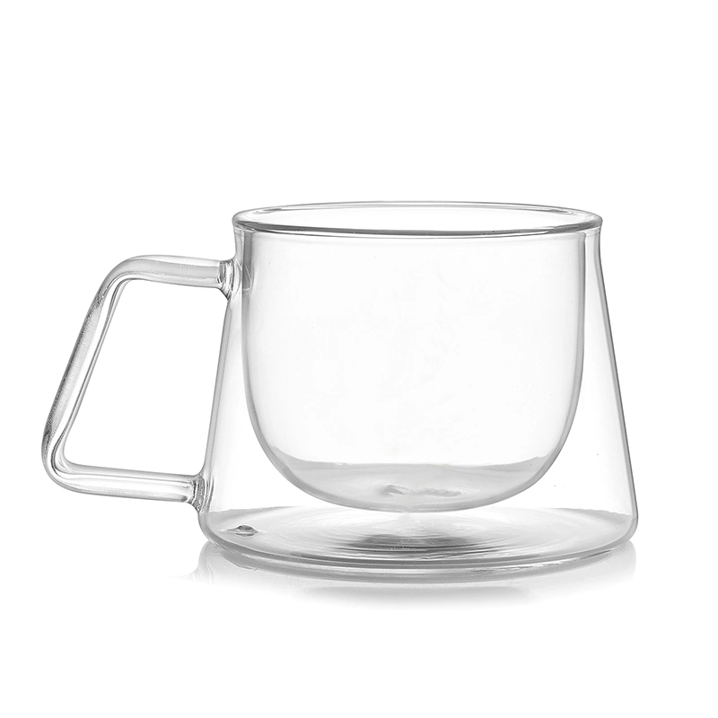 Tasses à café en verre double paroi de 200 ml/6,7 oz résistantes, transparentes, en verre borosilicaté, parfaites pour les lattes, les americanos, les cappuccinos, les sachets de thé isolés.