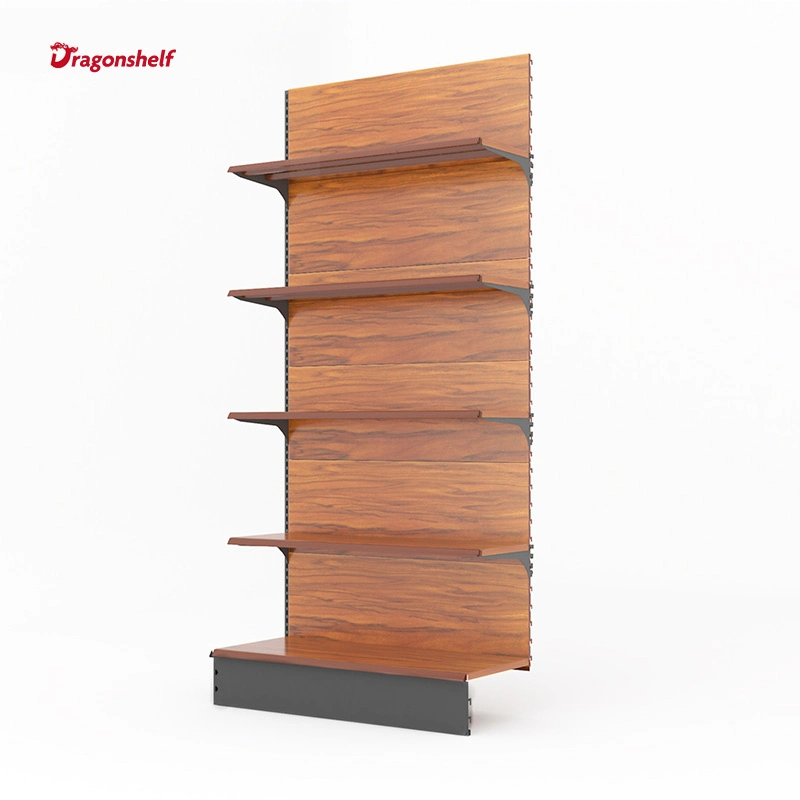 Dragonshelf Stylish Wood Grain Multi Combination Gondola Display Shelves