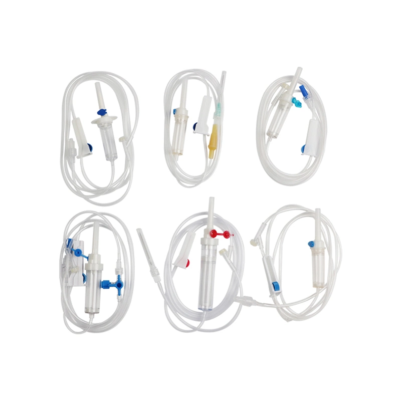 Infusionssets Infusion mit Infusion mit Infusionsleitungen Infusionsset mit Mikrotropfen Bluttransfusionset Einstellen