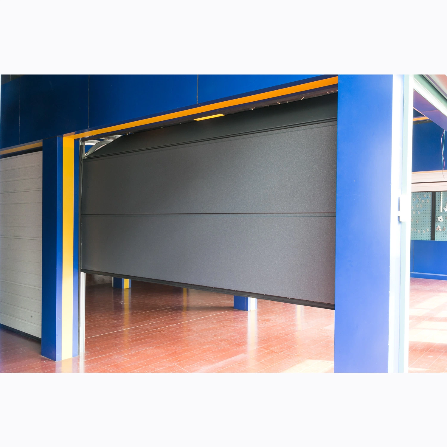 Steel PU Insulated Residential Ce Approved Automatic Overhead Sectional Standard Lift Roller up Rolling Garage Door with Pedestrian Door