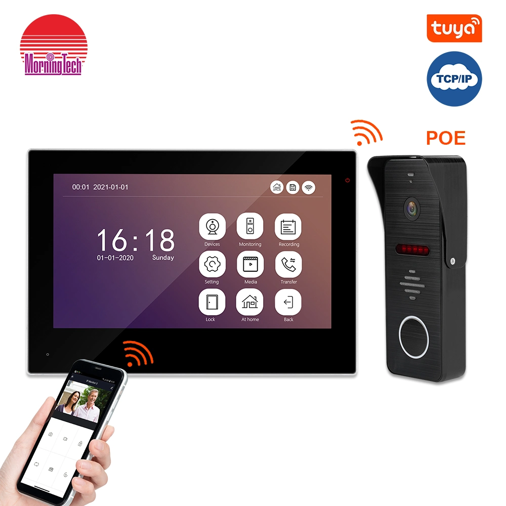 Novo sistema Smart Video Intercom para Apartamentos TCP/IP Door Bell Telefone de porta de vídeo com intercomunicador áudio com vídeo com câmara de vídeo com Wi-Fi elétrica