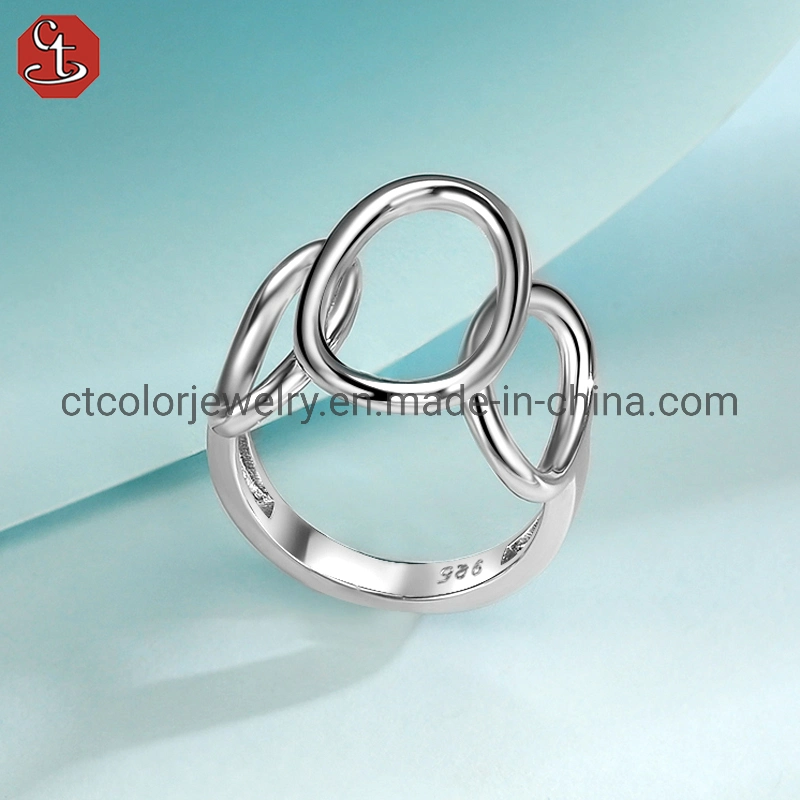 Fashion Jewelry plain silver 925 ring girls costume jewellery