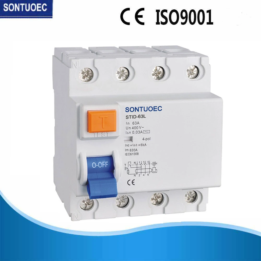 Disyuntor de corriente residual Sontuoec serie STID RCCB 2p 4p