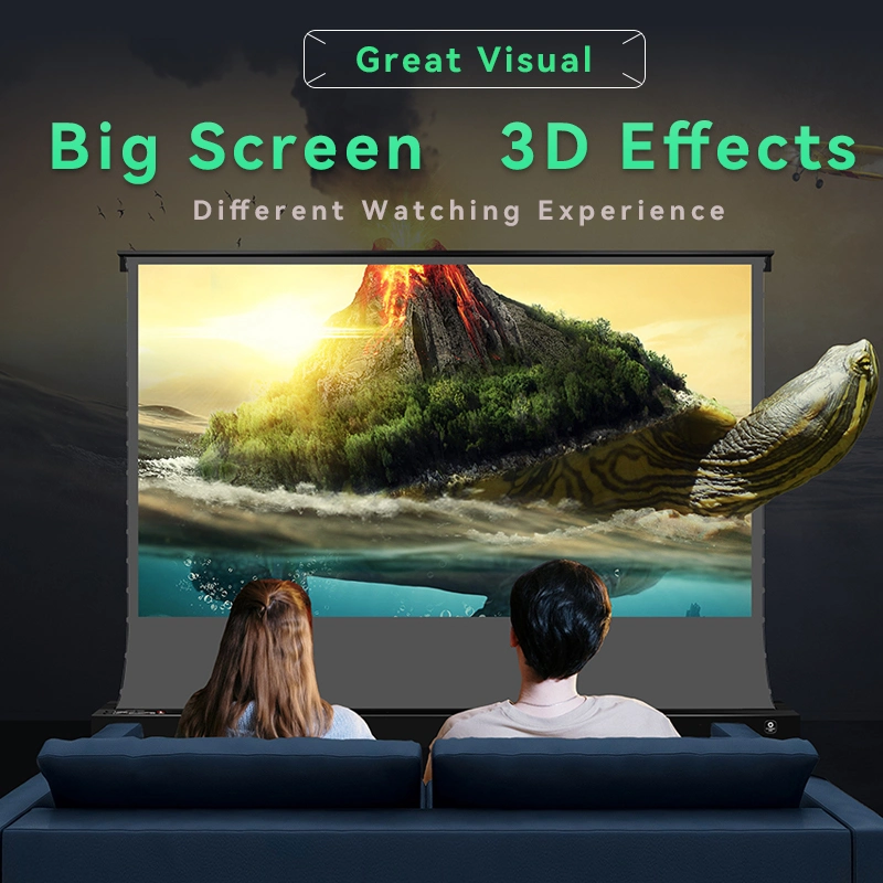Xijing A1 100 Inch 16: 9 0.8 Gain Retractable 4K 8K 3D Ultra HD Motorized Alr Projector Screen for Home Theater Movie Office Game Projection Screen