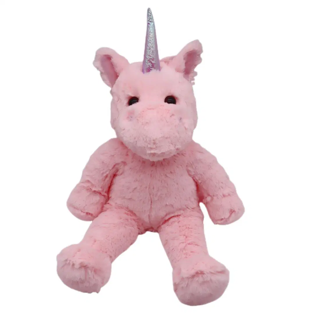 Comercio al por mayor de felpa suave Rosa Unicorn Toy descomprimirse de manera sentado 16" de pieles de animales de peluche Unicornio juguetes DIY hacer por ti mismo