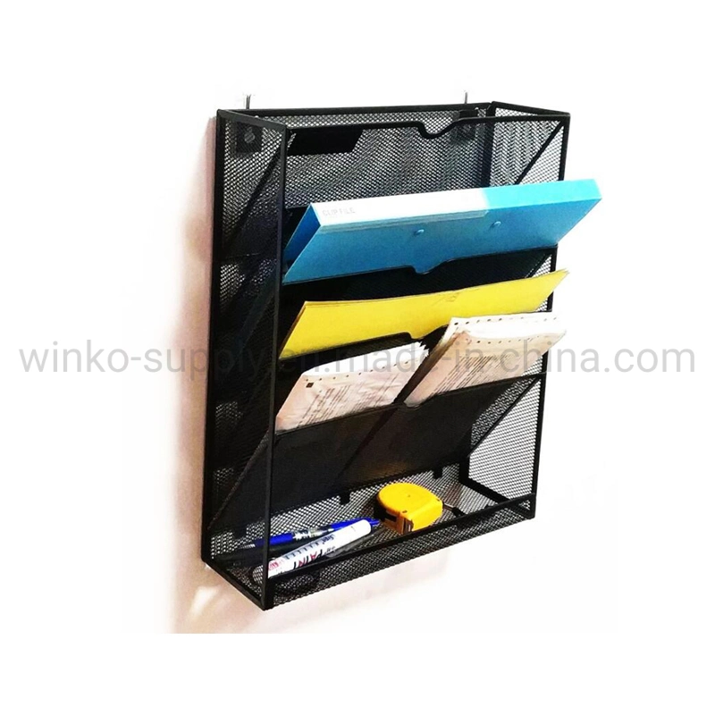 3-Tier File Tray Metal Mesh Stationery for Desktop