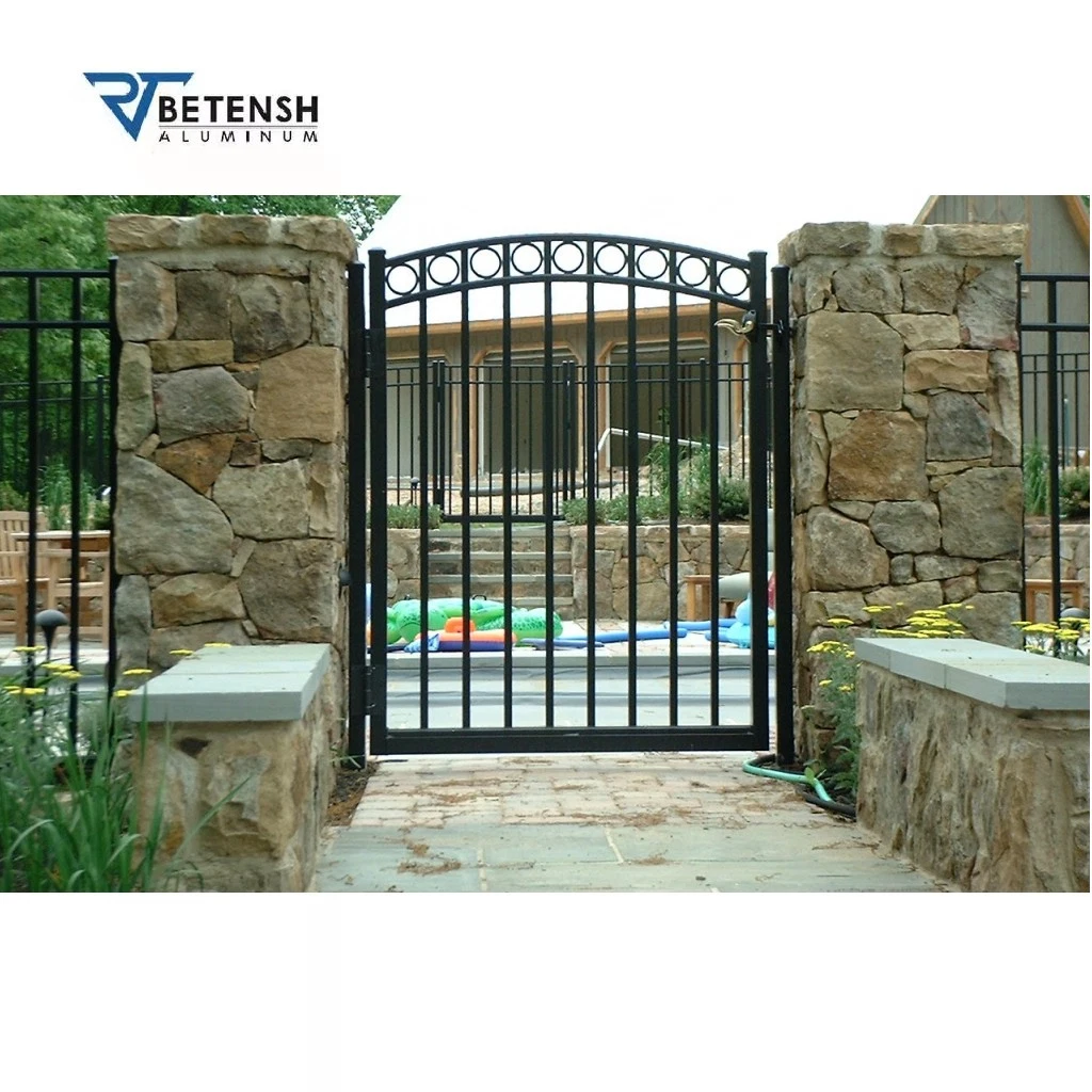 New Design Factory Alloy Slat Sliding Metal Swing Aluminum Walkway Gate with CE/ISO9001 for Home/Garden