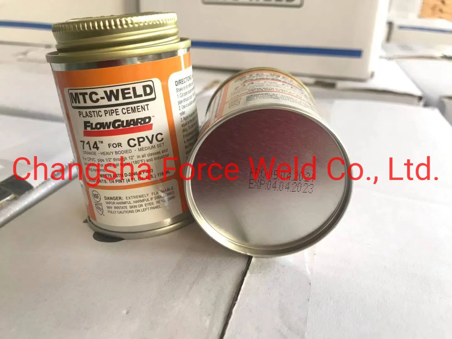 CPVC Glue/Cement/Piepe Glue/Pipe Cement/Solvent Cement/Solvent Glue in Orange Color in Box Packing