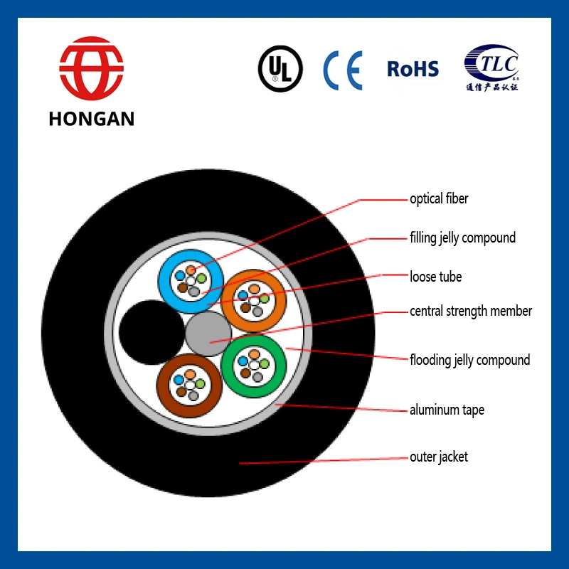 Armored Fiber Optical Cable 276 Core G652D Type G Y F T a for Aerial Duct Communication