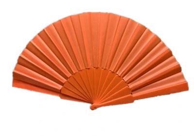 Plastic Bone Fan Silk Cloth Blank Folding Fan Chinese Style Dance Fan Pure Color Taichi Plain Morning Exercise DIY Craft Paint