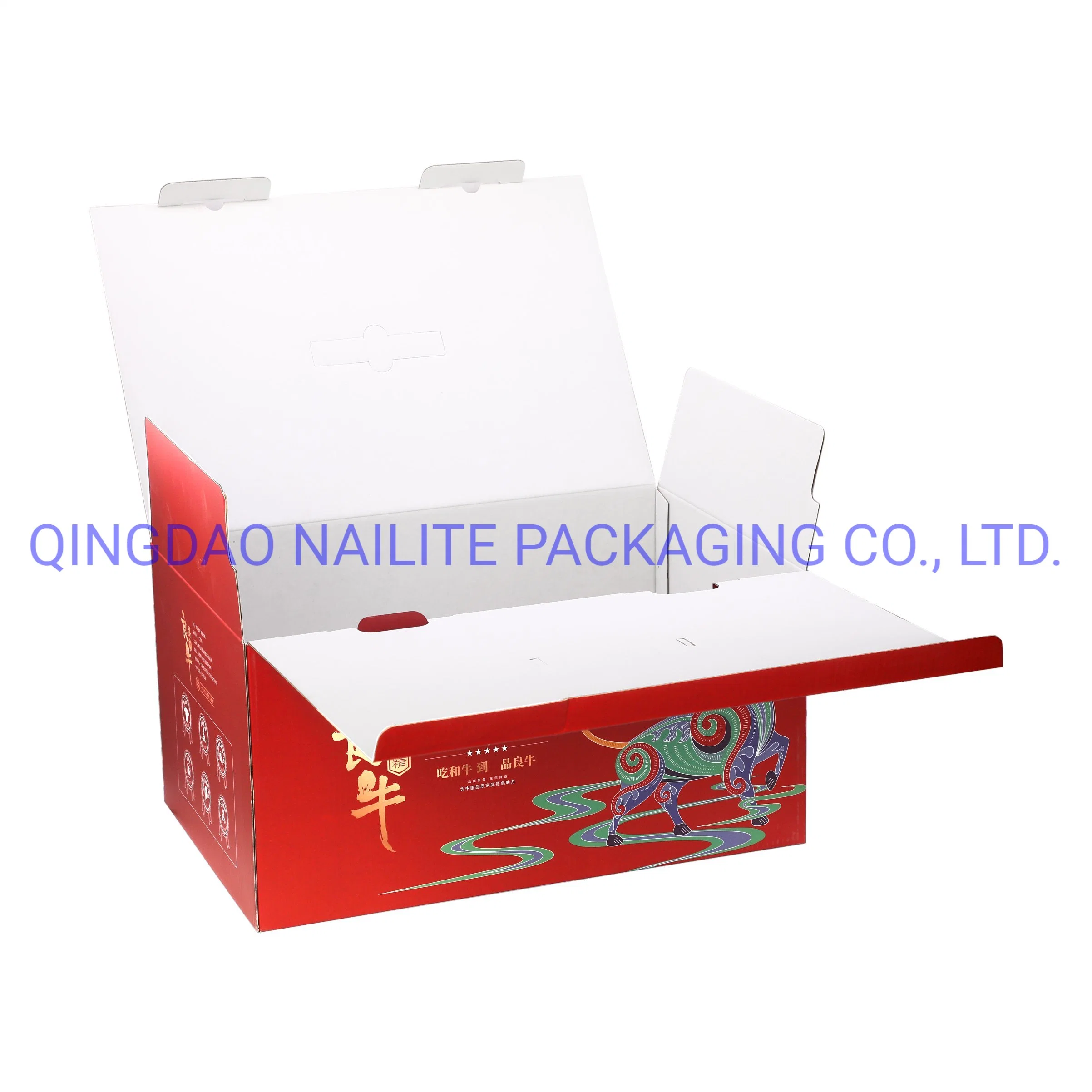 Customized Colorful Printed Laminating Corrugated Paper Box with Handle-White Cardboard Inside Korean Style for Cake/Fried Foods/Fruit/Candy