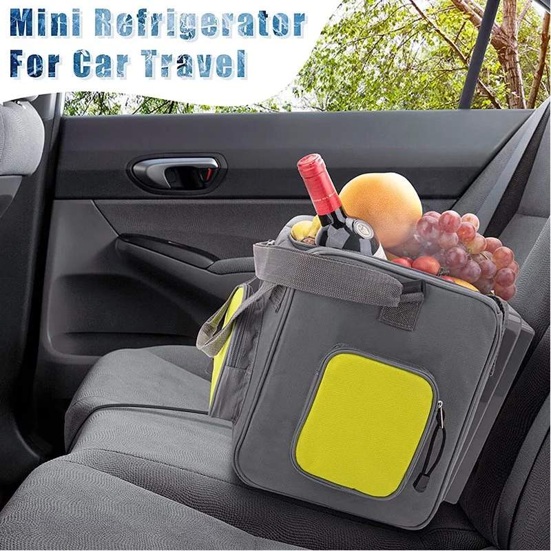 Resfriador de automóveis portátil para viagens e Camping 12V DC Electric frigorífico para alimentos para bebidas e snacks compacta mini frigorífico com Extra-Large 15L lado macio de armazenamento