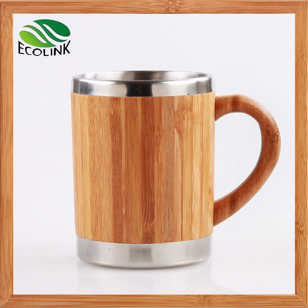 Caneca de café personalizada Bamboo Cup Bamboo com interior em aço inoxidável