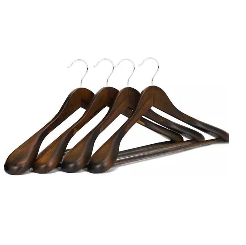 Factory Sale High quality/High cost performance 55mm Thick Coat Hangers with Hook for Hotel Custom Wooden Hangers with Logo Door Hook Hanger