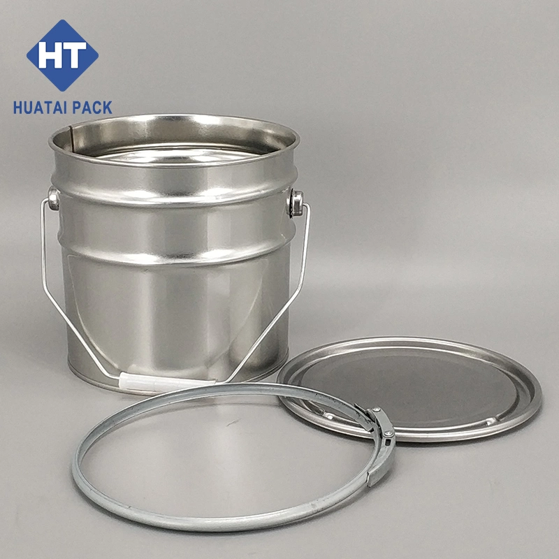 10L Custom Logo Paint Tinplate Barrel Bucket with Ring Lock for Coating