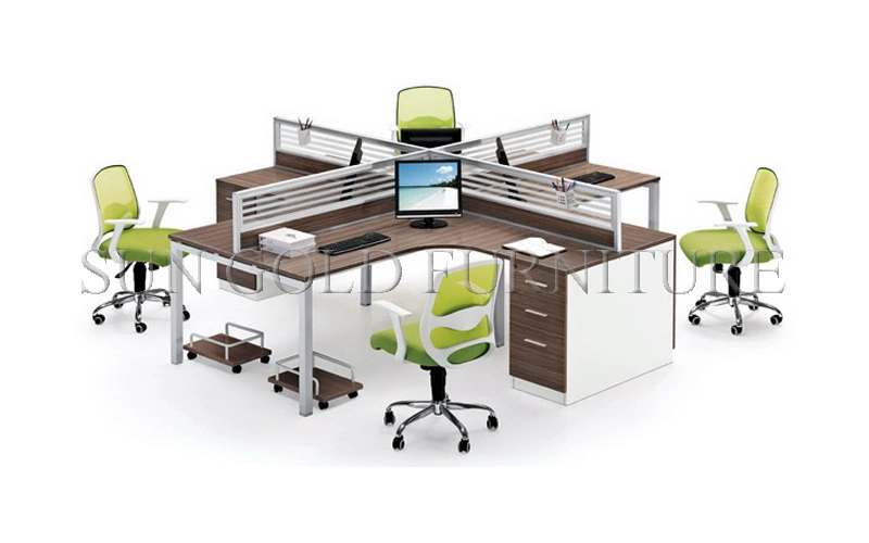 Modern Office Workstation 3 Person Computer Desk Wooden Desk (SZ-WSE06)