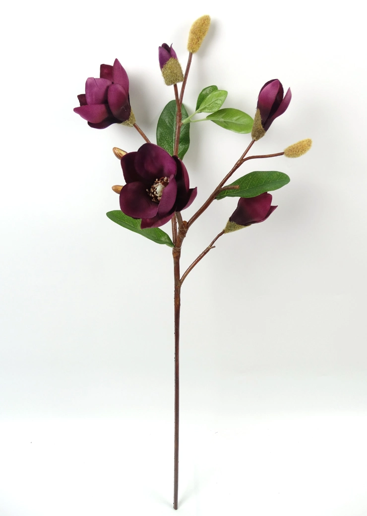 New Design High quality/High cost performance  Indoor Decoration Artificial Single Stem Magnolia Flower