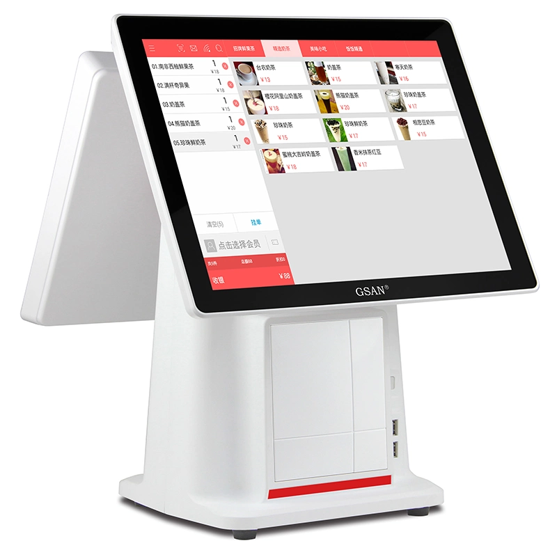 15 pulgadas Capacitive Touch Screen POS máquina Registro de efectivo