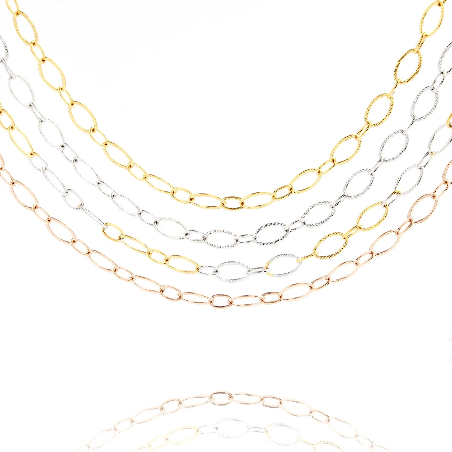 Nouveau style populaire chaîne d'or 18K Collier pendentif Croix de la main - câble gaufré Bijoux pour dame