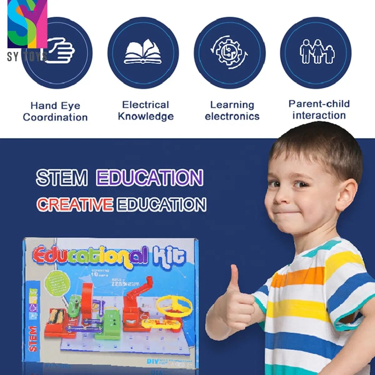 Sy Electronics Kit de descoberta de bricolage inteligente os blocos de construção da ciência Brinquedos Kits educacionais do circuito elétrico para crianças