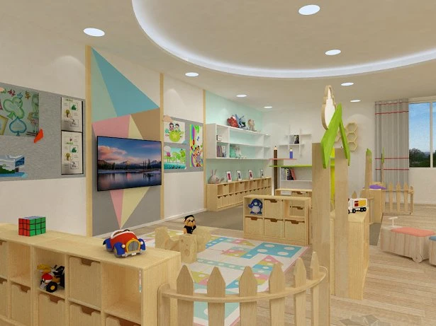 Modern Wooden Cabinet for Kindergarten Kids, Preschool and Classroom Nursery Furniture, Daycare School Baby Bedroom Toy Storage Cabinet