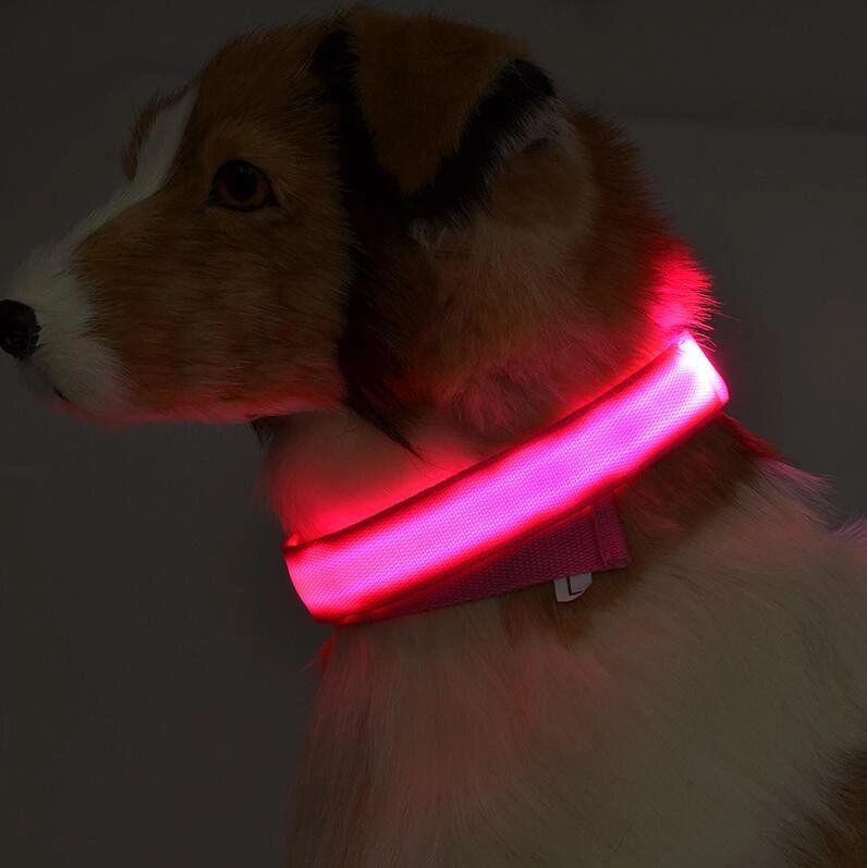 Nylon LED Pet Dog Collar Night Safety Flashing Cat Collar Pet Products