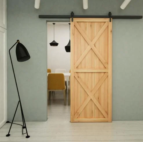 6,6ft Accesorios para puertas de acero al carbono negro de uso intensivo Kit