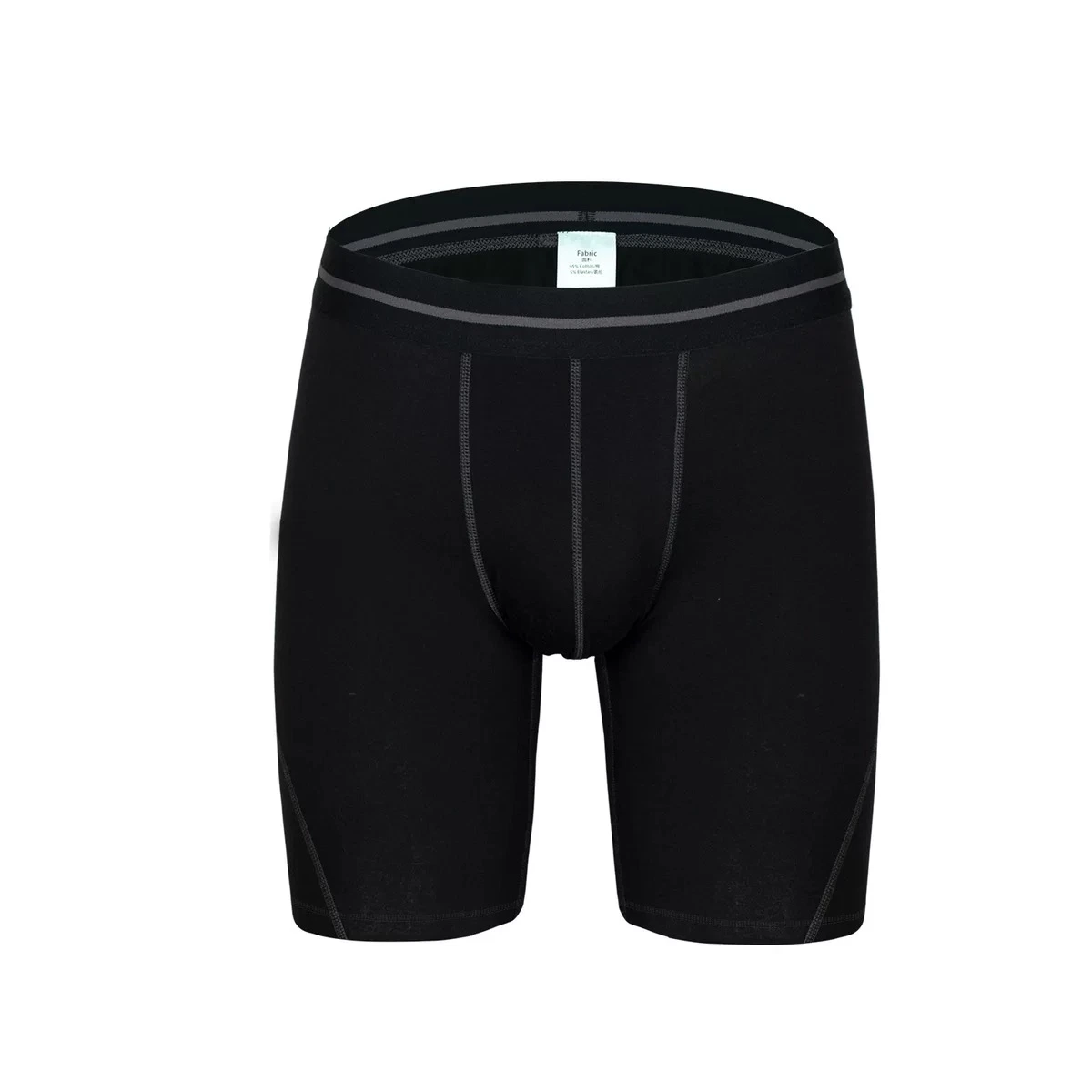 Solid Long Leg Cotton Men Boxer Short Comfortable Underwear