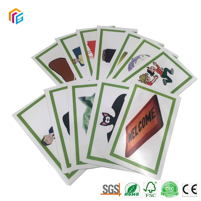 Tuck Box Pacakging Poker Size Flash Card Game Custom Logo Words Learning Education Cards